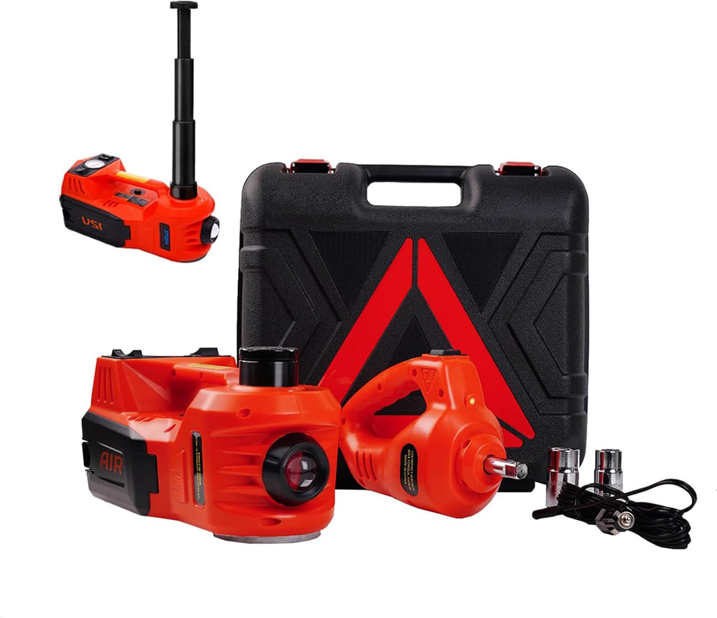 Electric Car Jack Kit 5T Hydraulic Impact Wrench Tire Inflator Pump