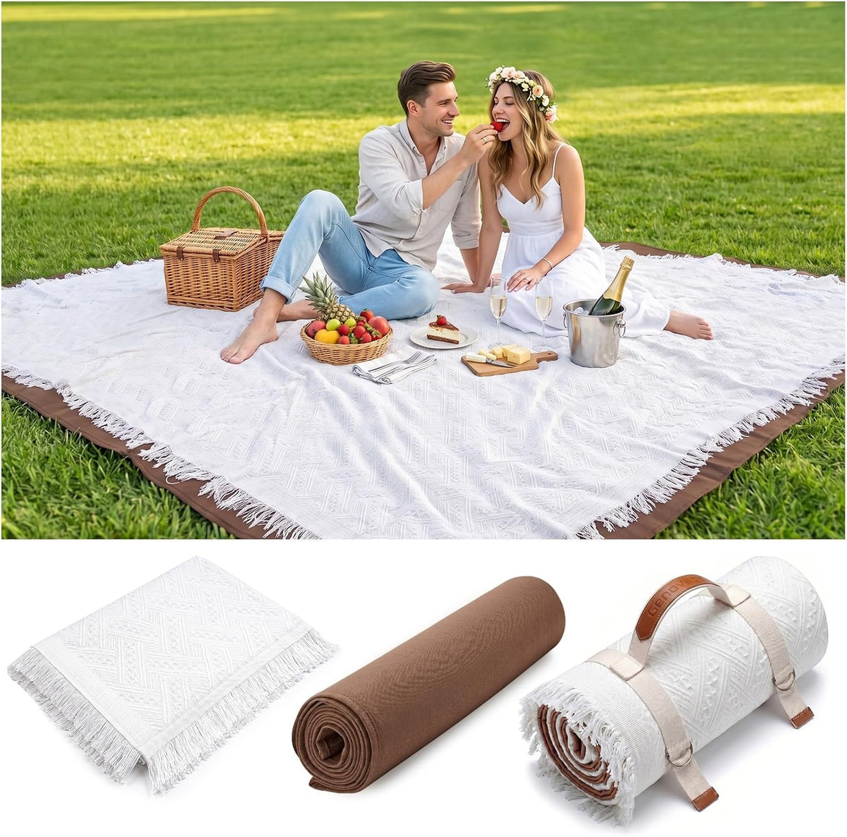 2 in 1 Extra Large 80"* 80" Rug Picnic Waterproof