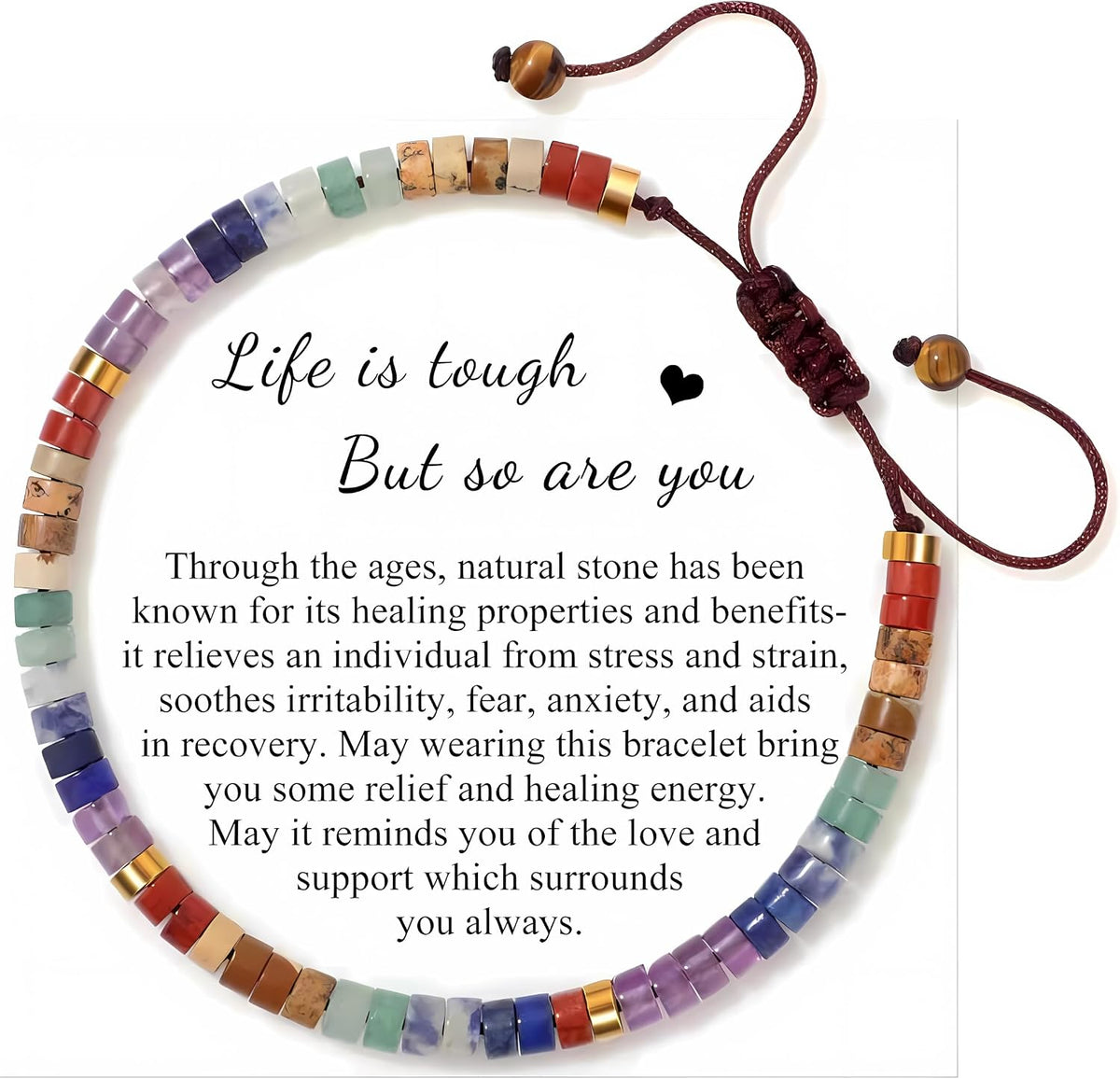 JoycuFF Inspirational Gifts for Women Get Well Soon Thinking of you Gift for Women Healing Natural Stone Bracelets