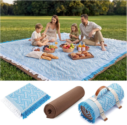 2 in 1 Extra Large 80"* 80" Rug Picnic Waterproof