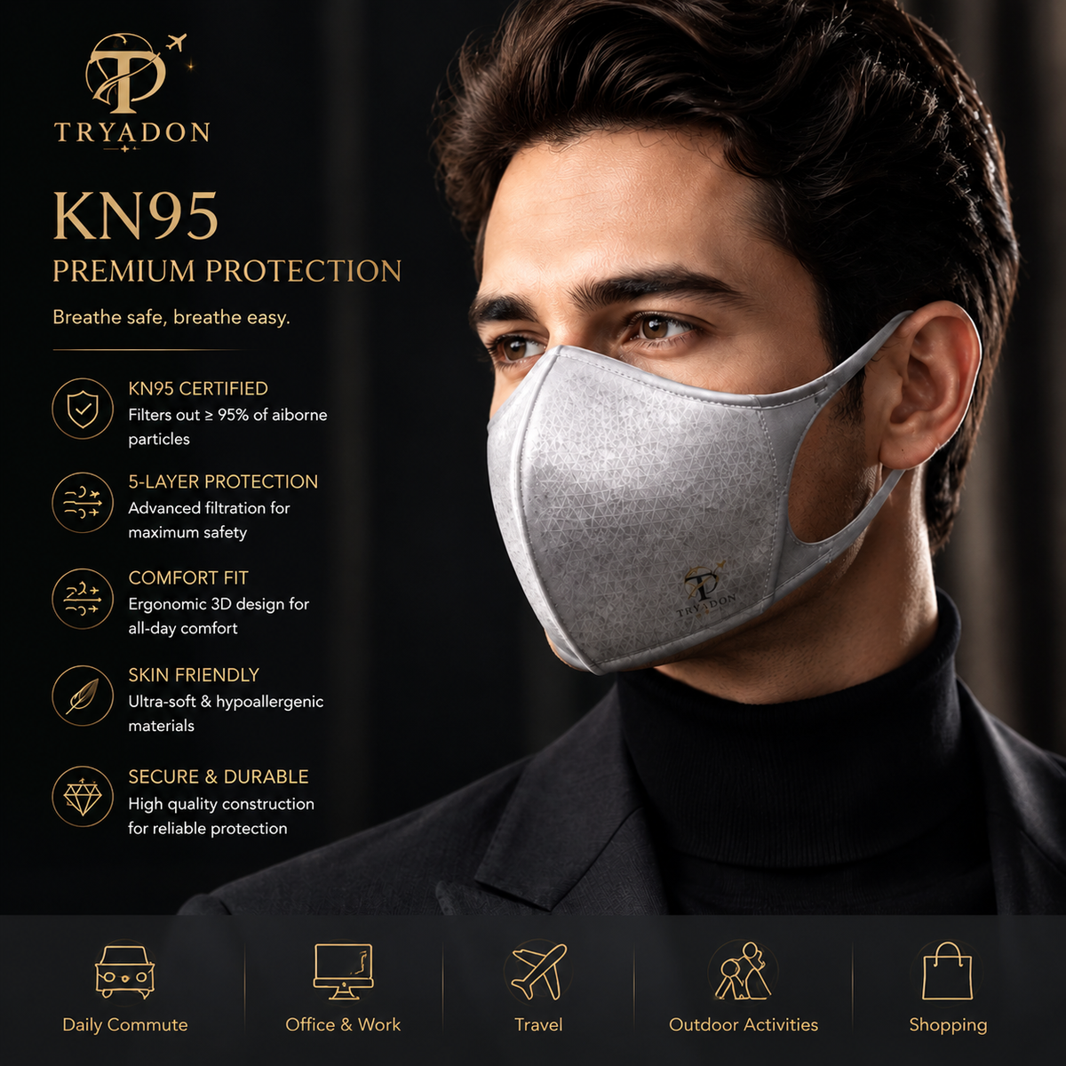 TRYADON AeroShield™ KN95 🚚 FREE Shipping
