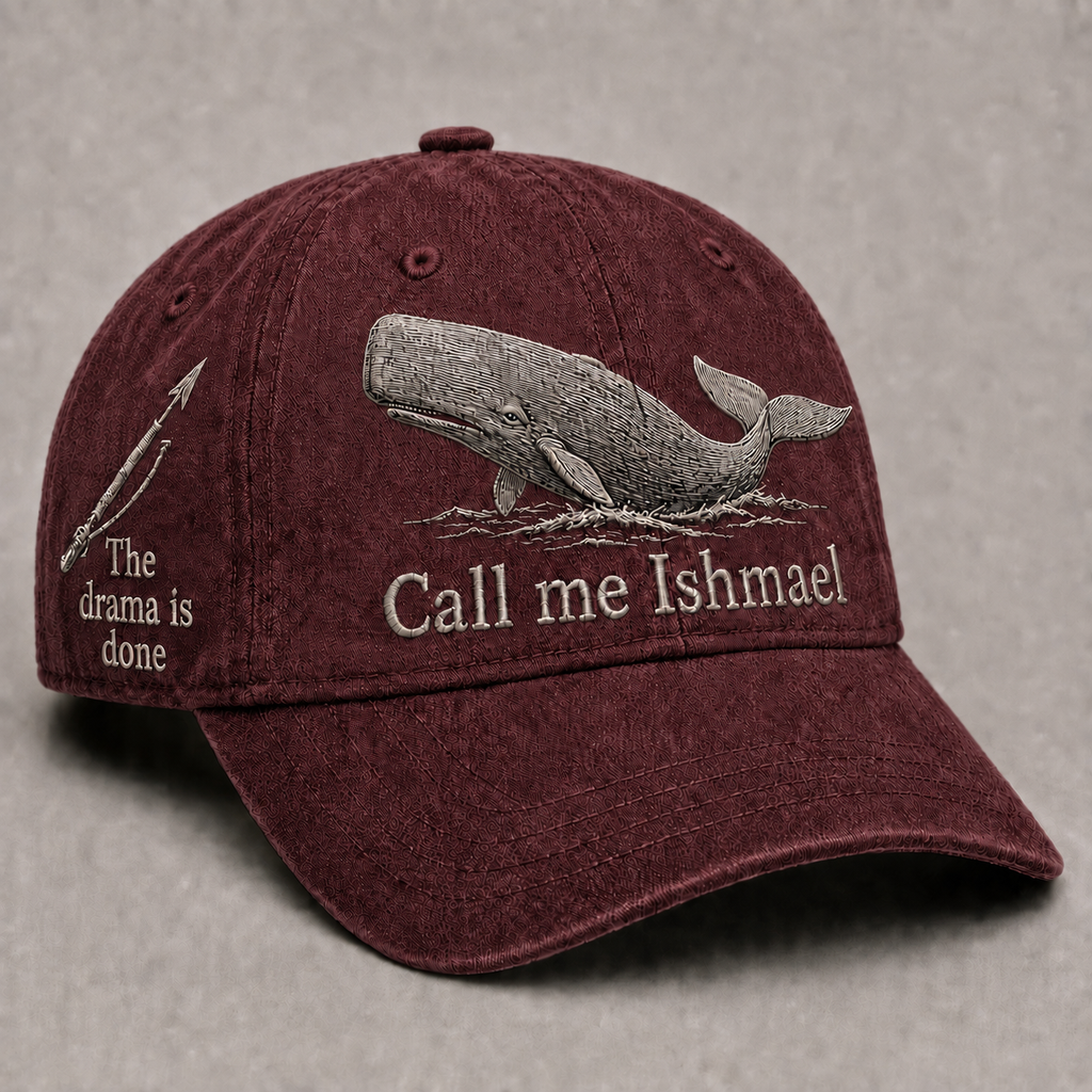 ⚓🐋 Call Me Ishmael MOBY-DICK Embroidered Vintage Cap