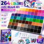 264 Colors Ultimate Fuse Beads Kit – 300,000+ Pieces DIY Pixel Art Craft Set for Kids & Adults